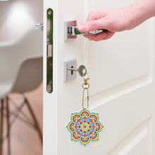 Load image into Gallery viewer, 5pcs Diamond Painting Keychain DIY Mandala Key Ring Pendants (YSK086)
