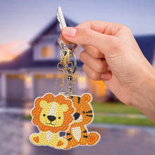 Load image into Gallery viewer, 5pcs Diamond Painting Keychain DIY Lion Animal Key Ring Pendants (YSK087)
