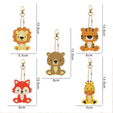 Load image into Gallery viewer, 5pcs Diamond Painting Keychain DIY Lion Animal Key Ring Pendants (YSK087)

