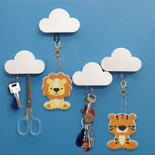 Load image into Gallery viewer, 5pcs Diamond Painting Keychain DIY Lion Animal Key Ring Pendants (YSK087)
