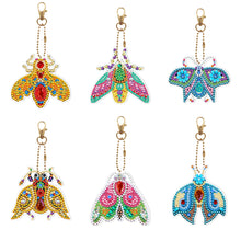 Load image into Gallery viewer, 5pcs Diamond Painting Keychain DIY Insect Animal Key Ring Pendants (YSK091)
