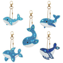 Load image into Gallery viewer, 5pcs Diamond Painting Keychain DIY Whale Animal Key Ring Pendants (YSK093)
