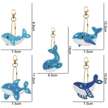 Load image into Gallery viewer, 5pcs Diamond Painting Keychain DIY Whale Animal Key Ring Pendants (YSK093)
