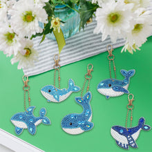 Load image into Gallery viewer, 5pcs Diamond Painting Keychain DIY Whale Animal Key Ring Pendants (YSK093)
