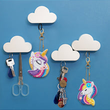 Load image into Gallery viewer, 8pcs Rainbow Horse Diamond Painting Keychain DIY Key Ring Pendants (YSK088)
