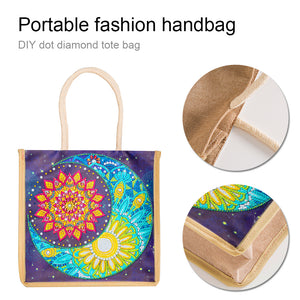 5D Diamond Painting Handbag DIY Moon Linen Shopping Storage Bags (GT5011)