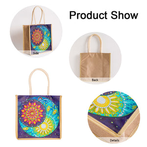 5D Diamond Painting Handbag DIY Moon Linen Shopping Storage Bags (GT5011)