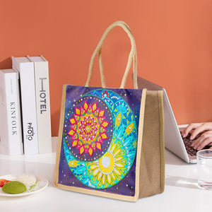 5D Diamond Painting Handbag DIY Moon Linen Shopping Storage Bags (GT5011)