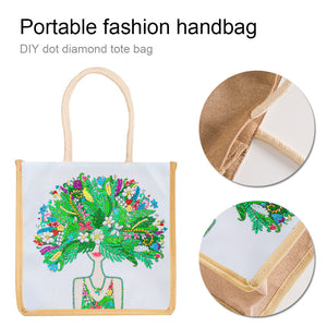 5D Diamond Painting Handbag DIY Beauty Linen Shopping Storage Bags (GT5013)