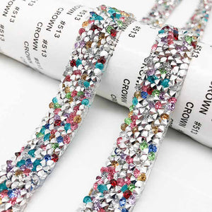 Self Adhesive Crystal Rhinestone Diamond Ribbon DIY Sticker Tape (Color)