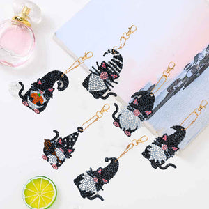 6pcs/set Diamond Painting Keychains DIY Art Craft Key Chains Ring Holder Jewelry