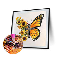 Load image into Gallery viewer, Butterfly Sunflower 30*30CM(Canvas) Full Round Drill Diamond Painting
