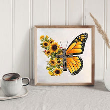 Load image into Gallery viewer, Butterfly Sunflower 30*30CM(Canvas) Full Round Drill Diamond Painting
