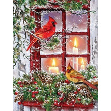 Load image into Gallery viewer, Christmas Window Bird 30*40CM(Canvas) Full Round Drill Diamond Painting
