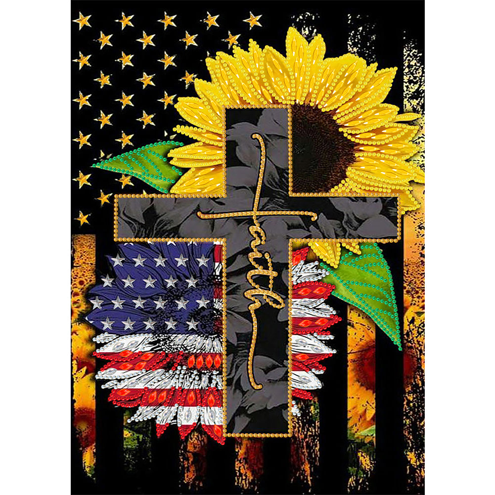 Cross 30*40CM(Canvas) Partial Special Shaped Drill Diamond Painting