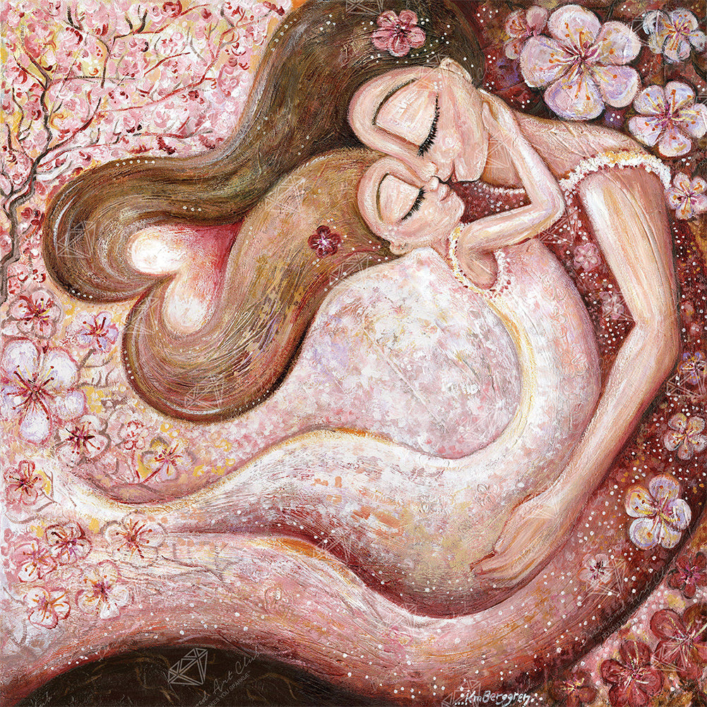 Mother And Daughter Painting 40*40CM(Canvas) Full Round Drill Diamond Painting