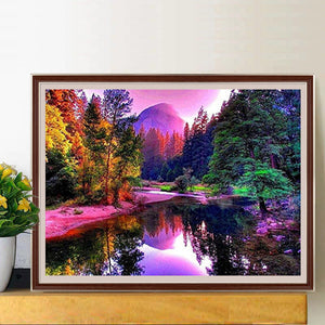 Lakeside 50*40CM(Canvas) Full Round Drill Diamond Painting