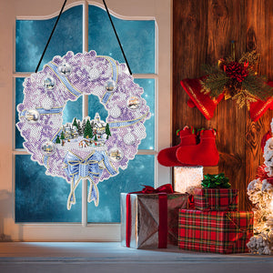 25cm DIY Christmas Wreath Art Acylic Crystal Rhinestone Hanging Crafts (HH070)
