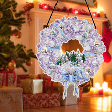 Load image into Gallery viewer, 25cm DIY Christmas Wreath Art Acylic Crystal Rhinestone Hanging Crafts (HH070)
