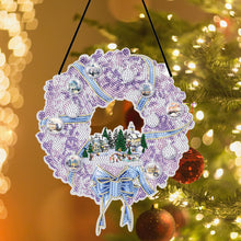 Load image into Gallery viewer, 25cm DIY Christmas Wreath Art Acylic Crystal Rhinestone Hanging Crafts (HH070)
