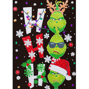 Christmas Green Monster 30*40CM(Canvas) Partial Special Shaped Drill Diamond Painting