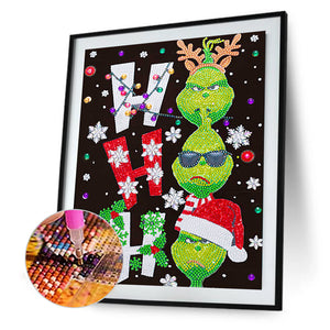 Christmas Green Monster 30*40CM(Canvas) Partial Special Shaped Drill Diamond Painting