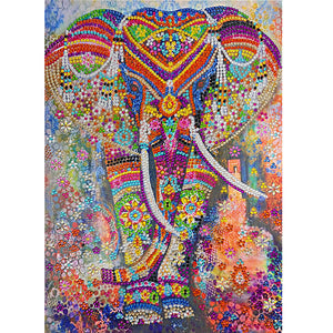 Elephant 30*40CM(Canvas) Partial Special Shaped Drill Diamond Painting