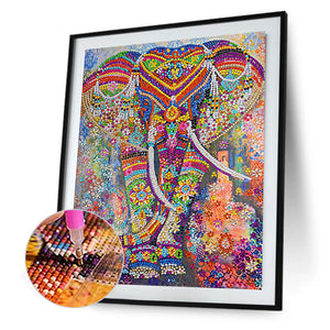 Elephant 30*40CM(Canvas) Partial Special Shaped Drill Diamond Painting