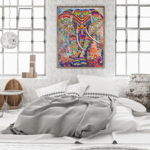 Elephant 30*40CM(Canvas) Partial Special Shaped Drill Diamond Painting