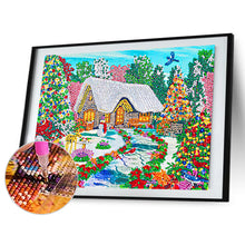 Load image into Gallery viewer, Snow Cabin 40*30CM(Canvas) Partial Special Shaped Drill Diamond Painting
