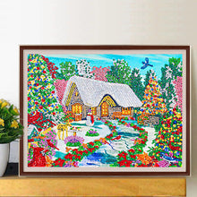 Load image into Gallery viewer, Snow Cabin 40*30CM(Canvas) Partial Special Shaped Drill Diamond Painting
