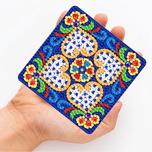 6pcs/set Mandala Square Coaster Acrylic Water Cup Pad 5D DIY Room Decor (BD401)