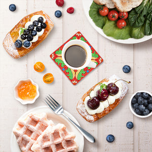 6pcs/set Mandala Square Coaster Acrylic Water Cup Pad 5D DIY Room Decor (BD403)