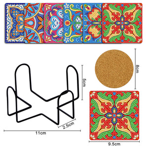 6pcs/set Mandala Square Coaster Acrylic Water Cup Pad 5D DIY Room Decor (BD403)