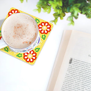 6pcs/set Mandala Square Coaster Acrylic Water Cup Pad 5D DIY for Room Decoration