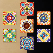 Load image into Gallery viewer, 6pcs/set Mandala Square Coaster Acrylic Water Cup Pad 5D DIY for Room Decoration
