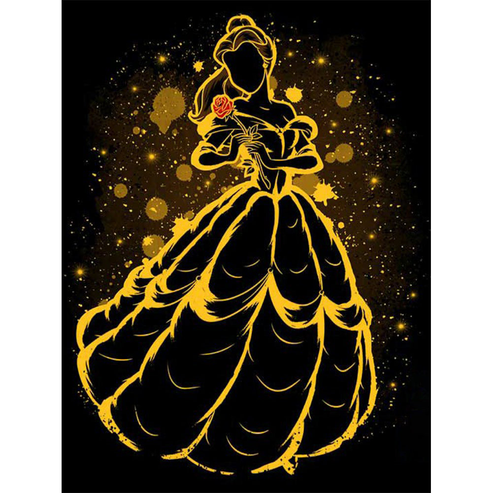 Princess Belle Silhouette 30*40CM(Canvas) Full Round Drill Diamond Painting