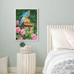 Flower Bird 30*40CM(Canvas) Partial Special Shaped Drill Diamond Painting