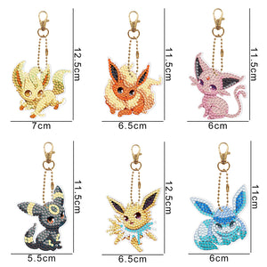 6pcs/set Diamond Painting Keychains Acrylic DIY Key Chains Charm Crafts (YSK114)