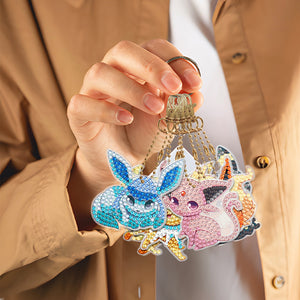 6pcs/set Diamond Painting Keychains Acrylic DIY Key Chains Charm Crafts (YSK114)
