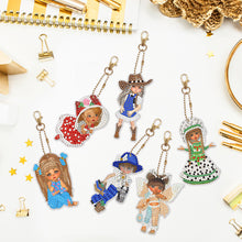 Load image into Gallery viewer, 6pcs/set Diamond Painting Keychains Acrylic DIY Key Chains Charm Crafts (YSK115)
