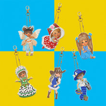Load image into Gallery viewer, 6pcs/set Diamond Painting Keychains Acrylic DIY Key Chains Charm Crafts (YSK115)
