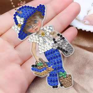 6pcs/set Diamond Painting Keychains Acrylic DIY Key Chains Charm Crafts (YSK115)