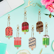 Load image into Gallery viewer, 6pcs/set Diamond Painting Keychains Acrylic DIY Key Chains Charm Crafts (YSK112)
