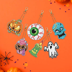 6pcs/set Diamond Painting Keychains Acrylic DIY Key Chains Charm Christmas Gifts (YSK117)