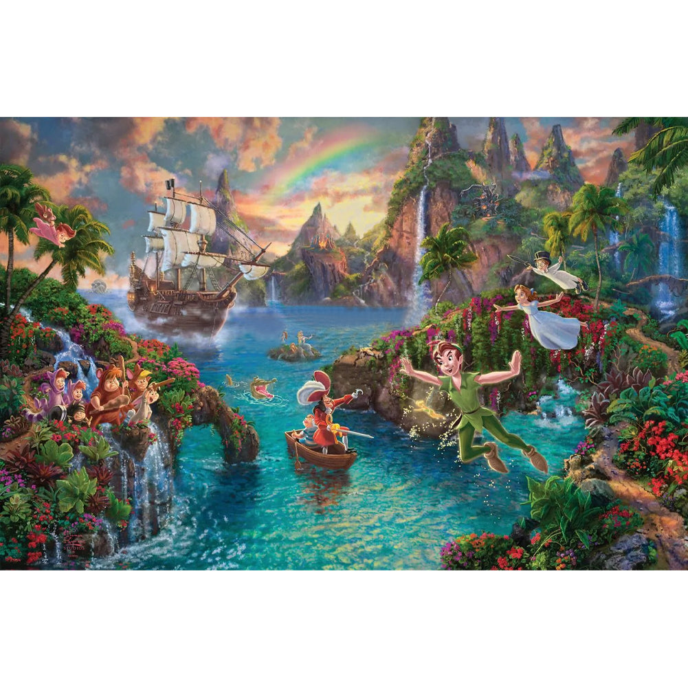 Disney Dreams Peter Pan'S Neverland 50*30CM(Canvas) Full Round Drill Diamond Painting