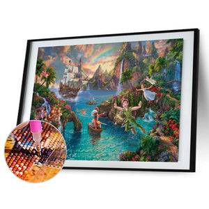 Disney Dreams Peter Pan'S Neverland 50*30CM(Canvas) Full Round Drill Diamond Painting