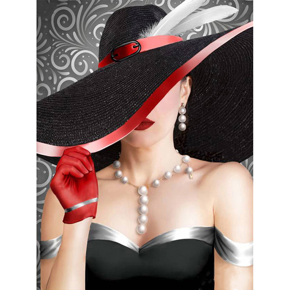 Temperament Woman 40*50CM(Canvas) Full Round Drill Diamond Painting