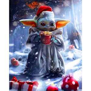 Christmas Yoda 40*50CM(Canvas) Full Round Drill Diamond Painting