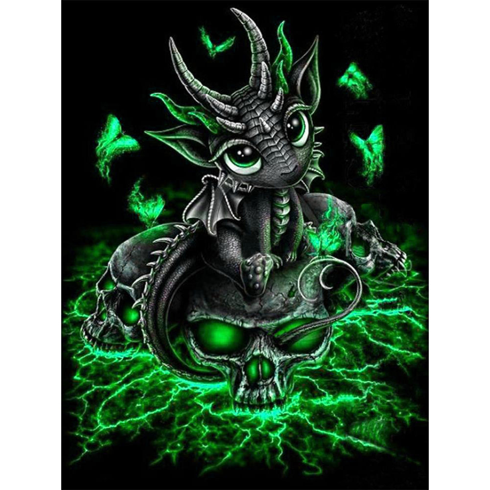 Green Pterosaur 30*40CM(Canvas) Full Round Drill Diamond Painting
